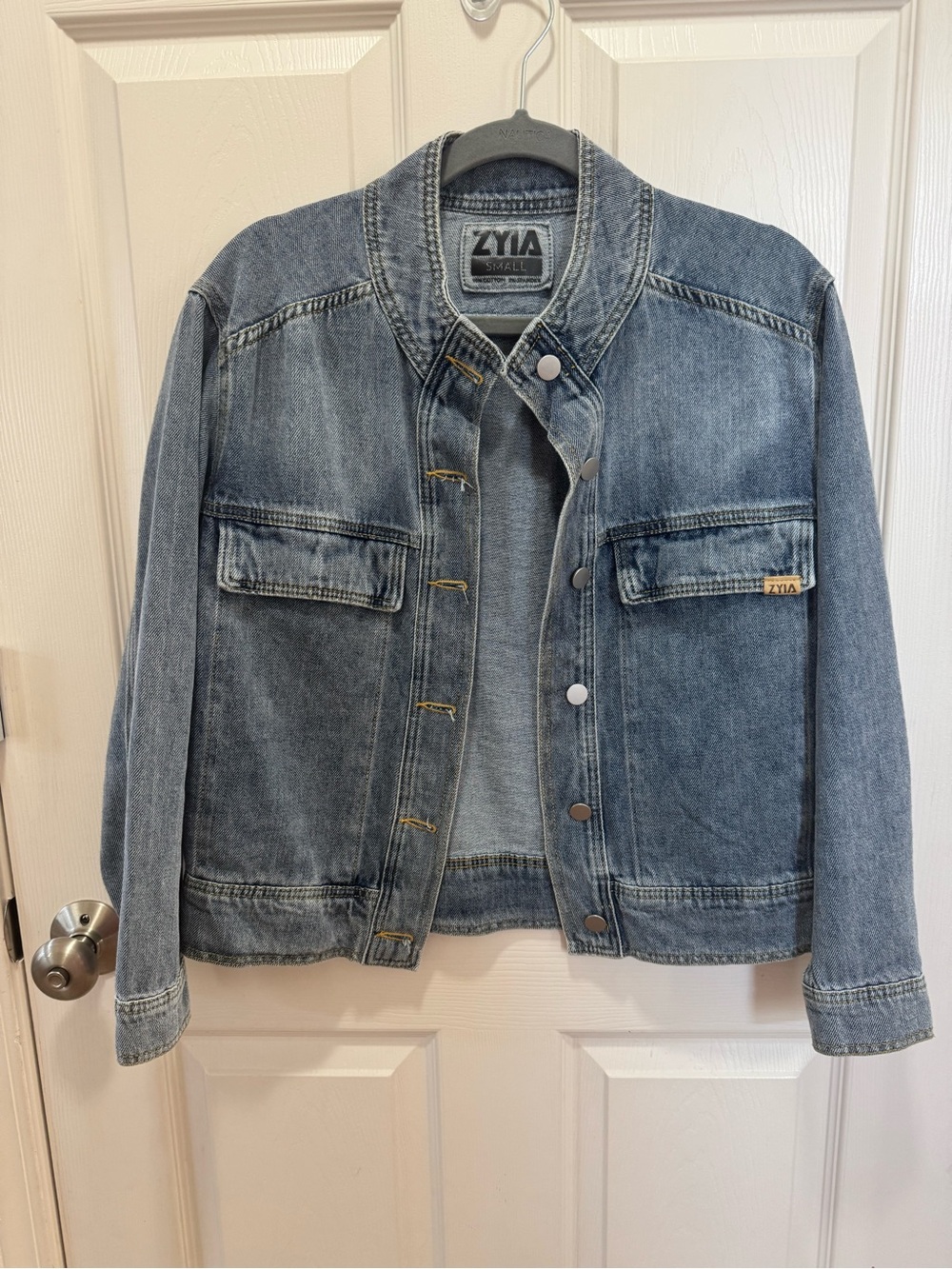 ZYIA Washed Blue Denim Jacket for Women